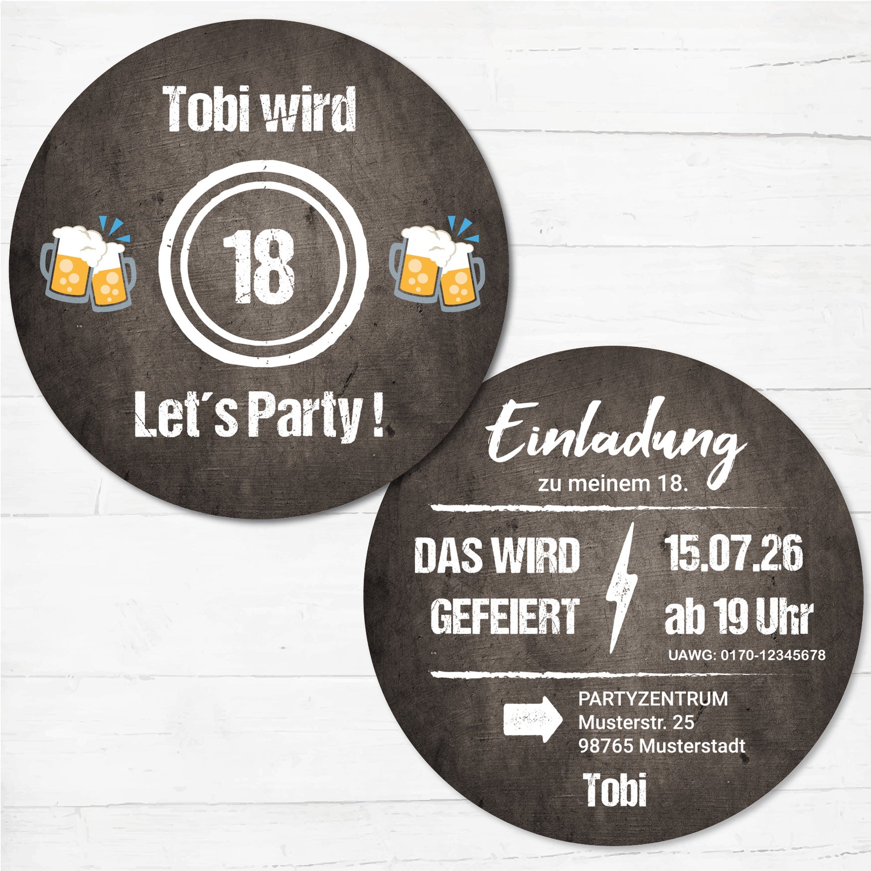 Bierdeckel Einladung zum 18. Geburtstag – LET’S PARTY! 🎉🥳